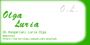 olga luria business card